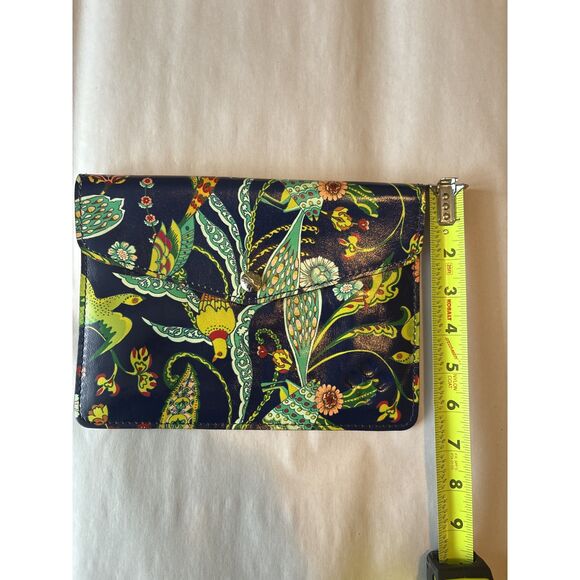 Patricia Nash Leather Foldover Clutch Wallet Floral Bird Print NWOT - Picture 5 of 5